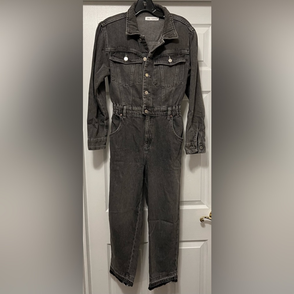 Zara Kids Denim Jumpsuit in Charcoal Grey size 13-14